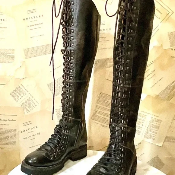 Free People Bed Stu Victory Tall Lace Up Boot Distressed Black Handwash
rugged - Picture 10 of 12